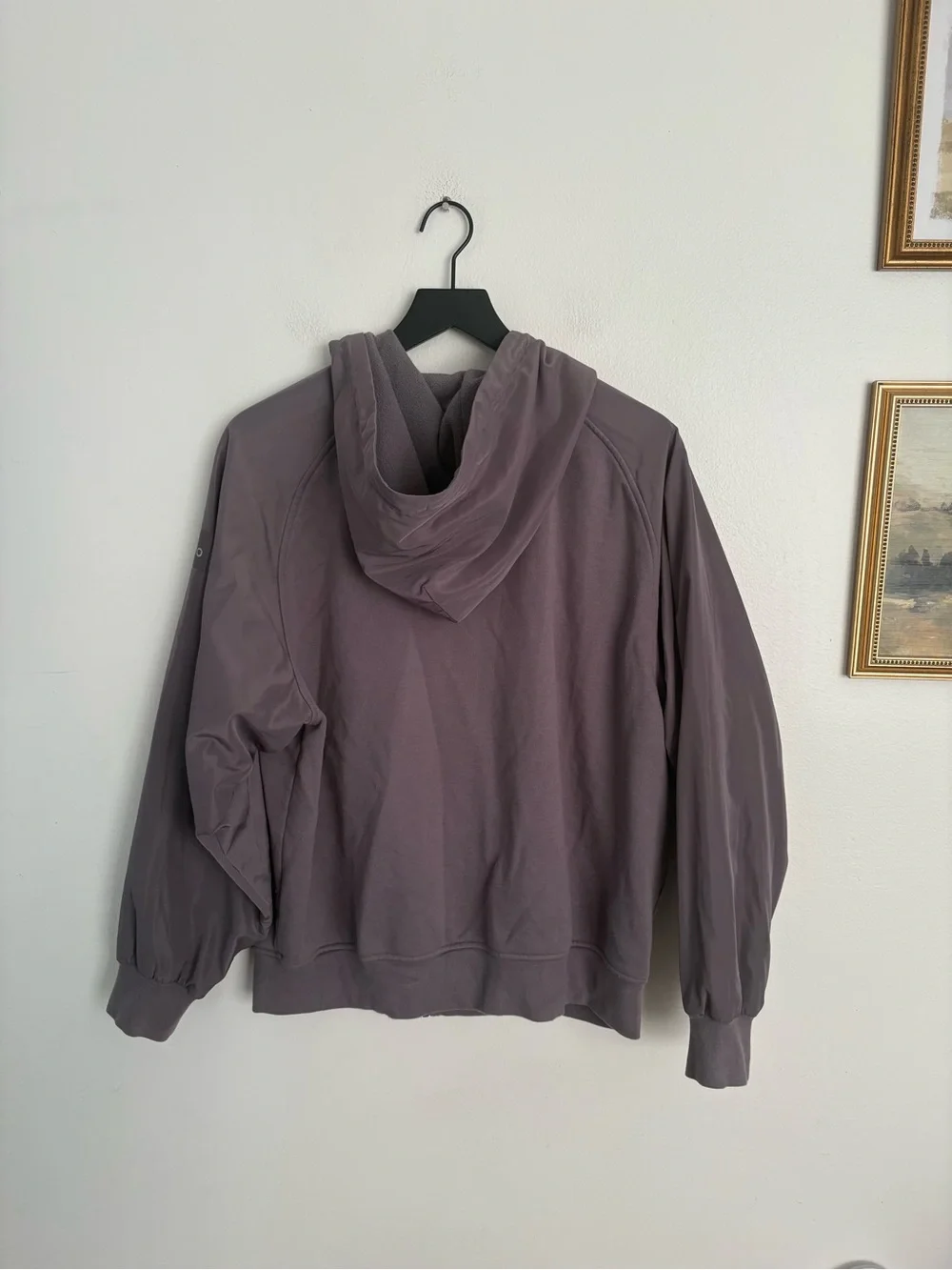 ALO Yoga One The Go Hooded Zip-Up Sweatshirt Purple Dusk Womens Medium Relaxed